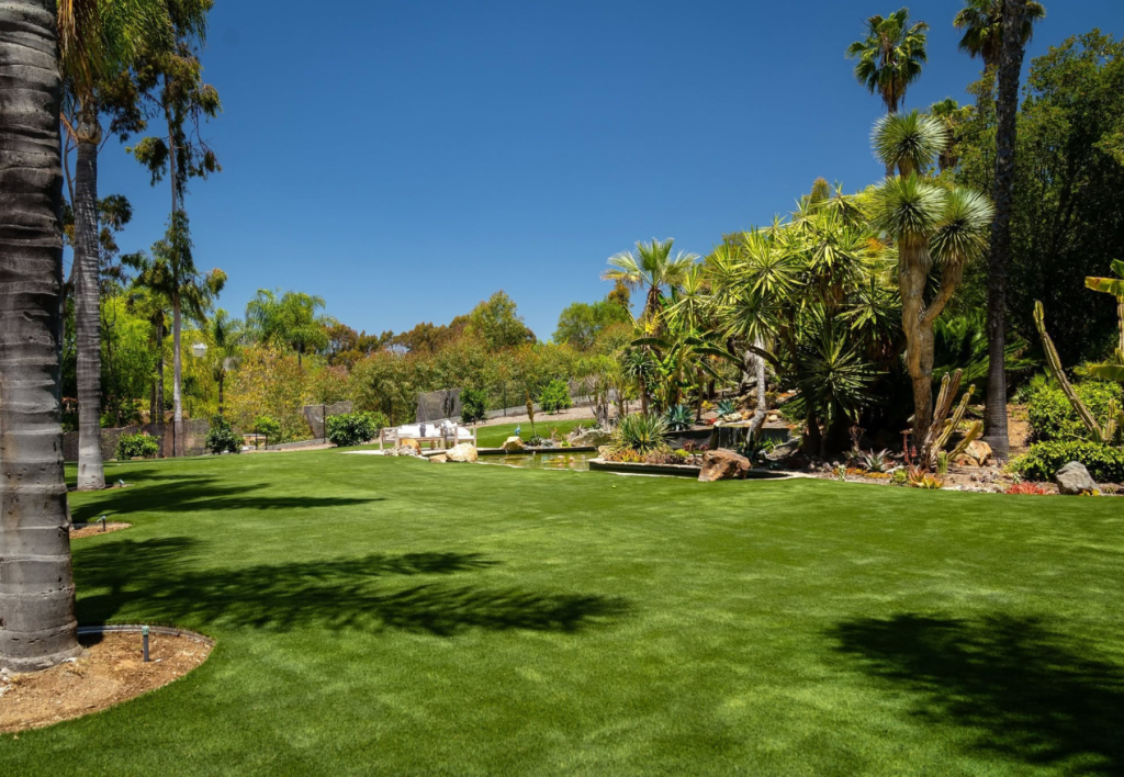 Backyard turf newly installed in San Diego, CA