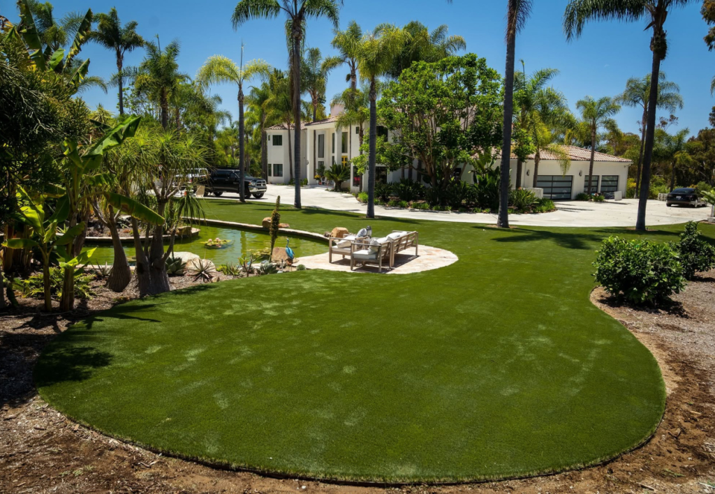 Yard turf newly installed in San Diego, CA