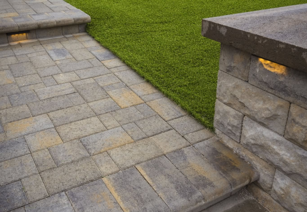 Frontyard turf & pavers newly installed in San Diego, CA