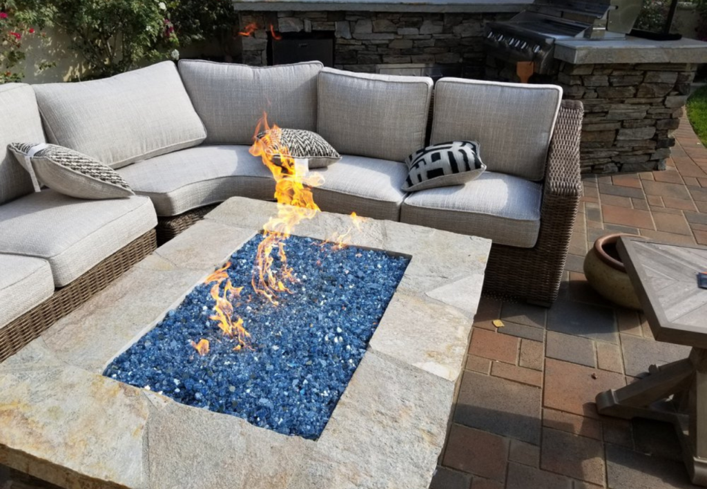 Pavers newly installed in San Diego backyard
